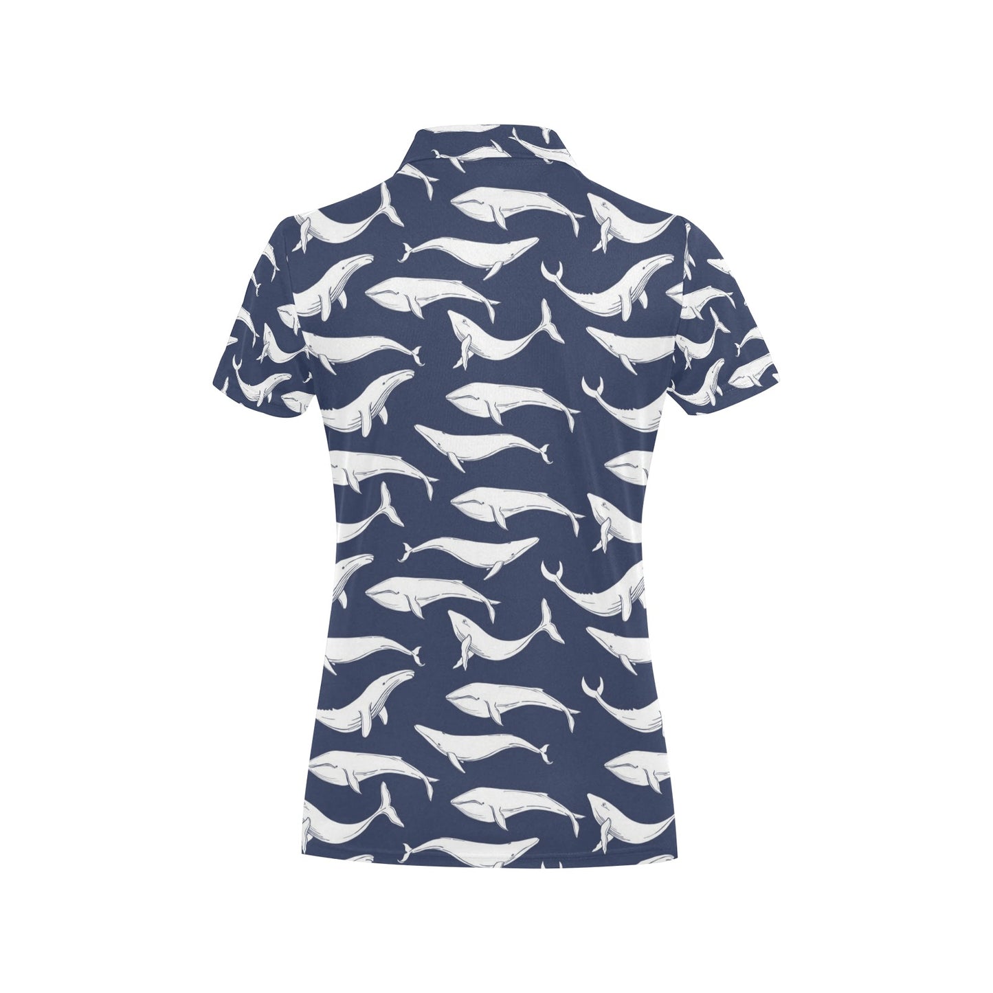 Whale Print Design LKS308 Women's Polo Shirt