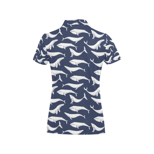 Whale Print Design LKS308 Women's Polo Shirt