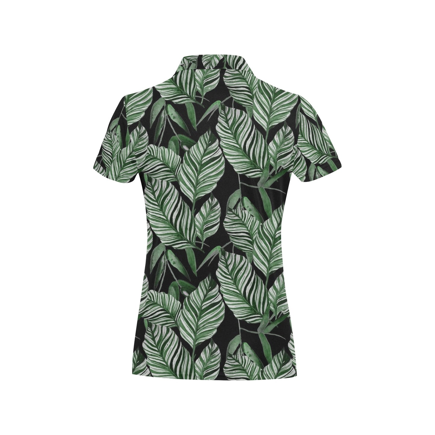 Palm Leaves Pattern Print Design PL09 Women's Polo Shirt