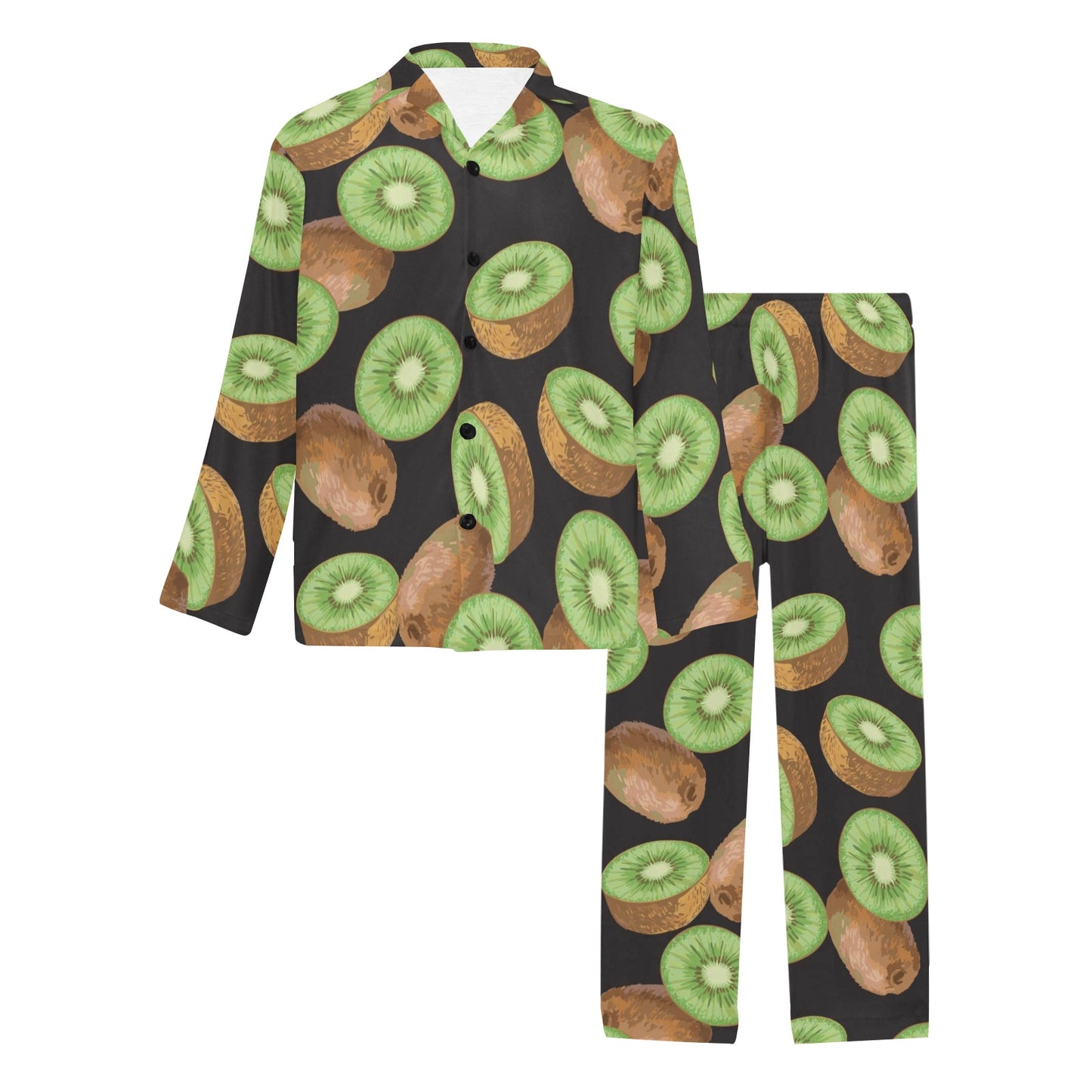 Kiwi Pattern Print Design KW03 Men's Long Pajama Set