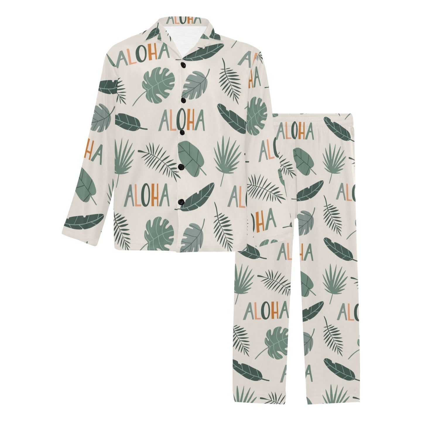 Aloha Hawaii Pattern Print Design 05 Men's Long Pajama Set
