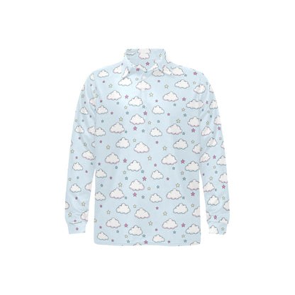 Cloud Pattern Print Design 01 Long Sleeve Polo Shirt For Men's