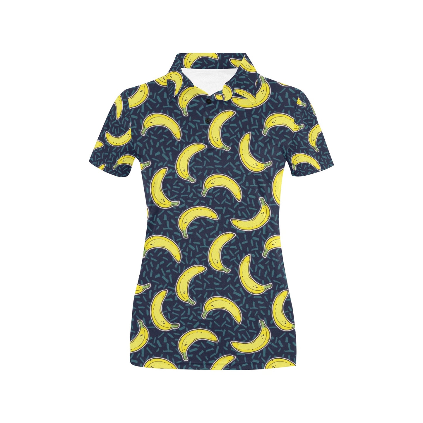 Banana Pattern Print Design BA09 Women's Polo Shirt