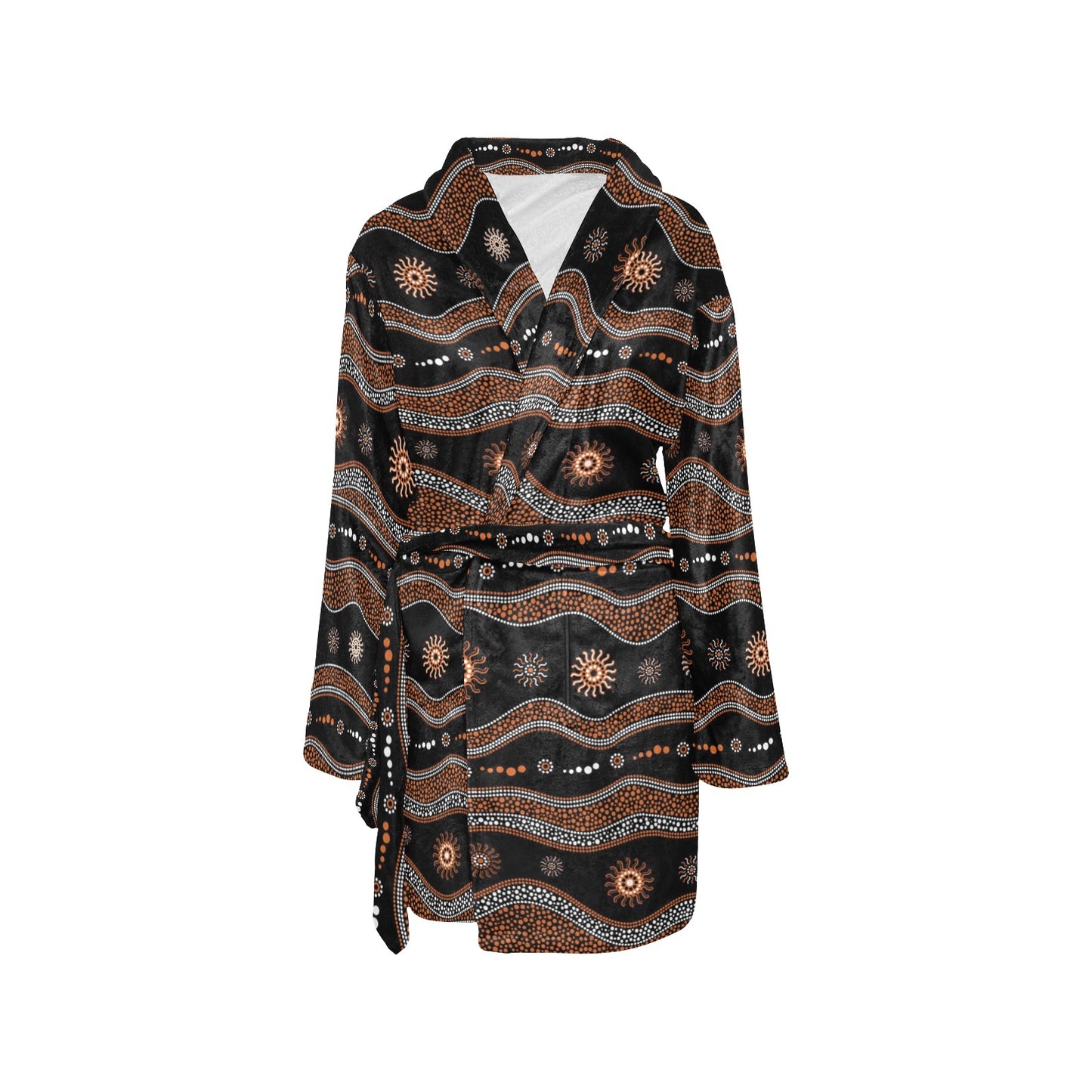 Aboriginal Print Design LKS404 Women's Fleece Robe