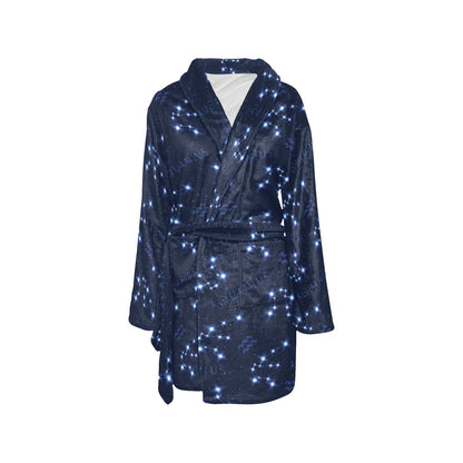 Aquarius Zodiac Pattern Print Design 02 Women's Fleece Robe