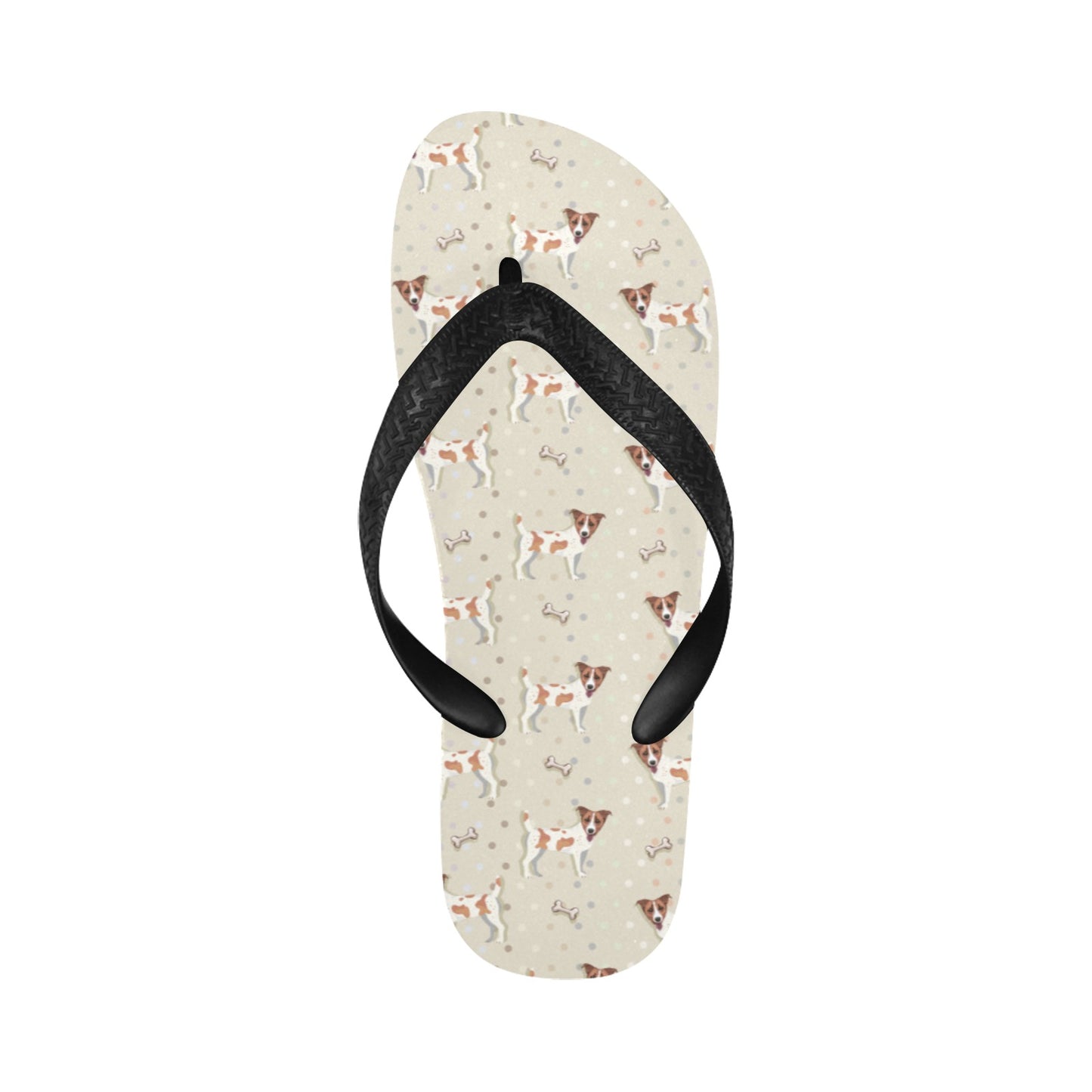 Russell Terriers With Bone Print Design LKS302 Flip Flops