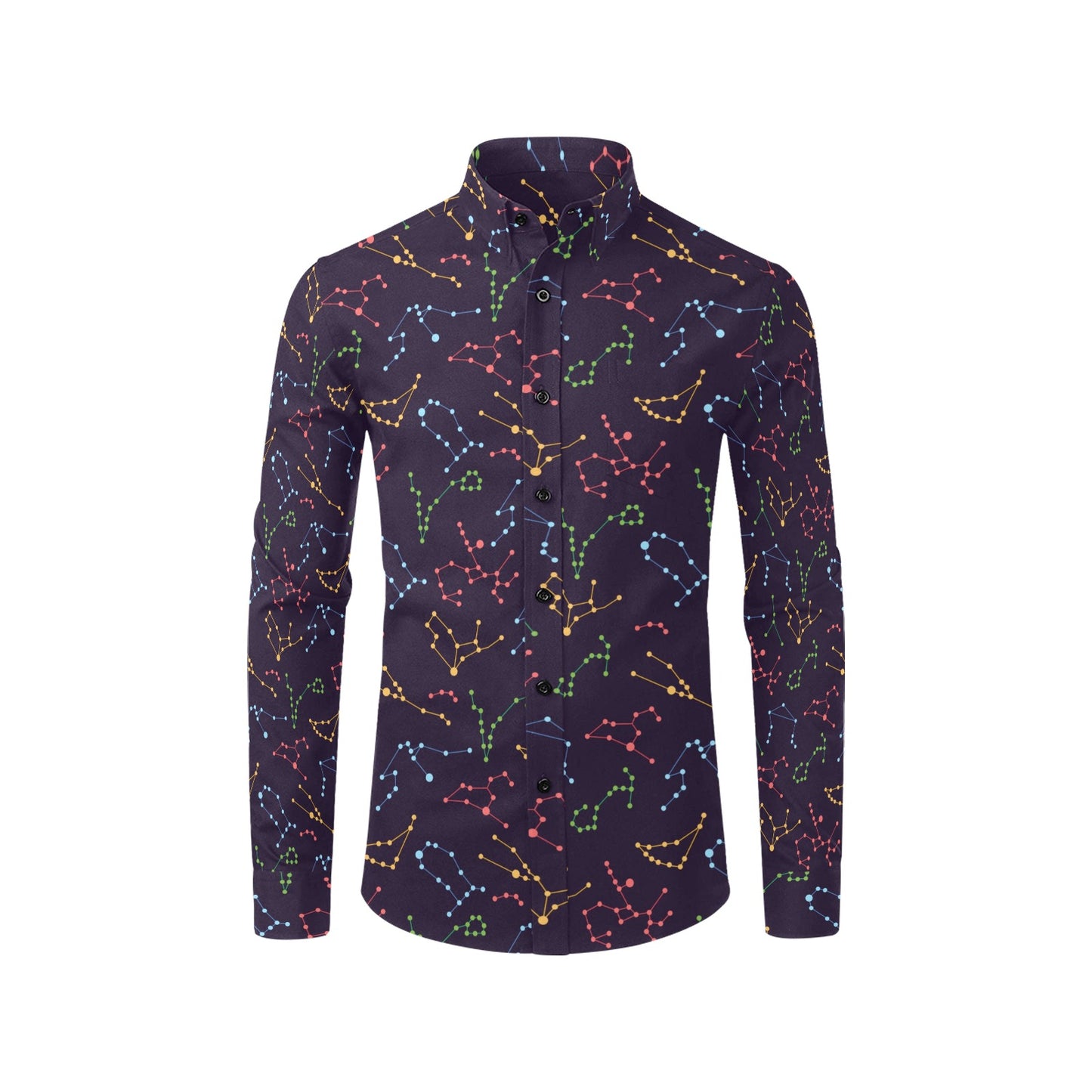 Zodiac Print Design LKS301 Men's Long Sleeve Dress Shirt