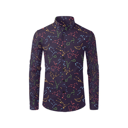 Zodiac Print Design LKS301 Men's Long Sleeve Dress Shirt