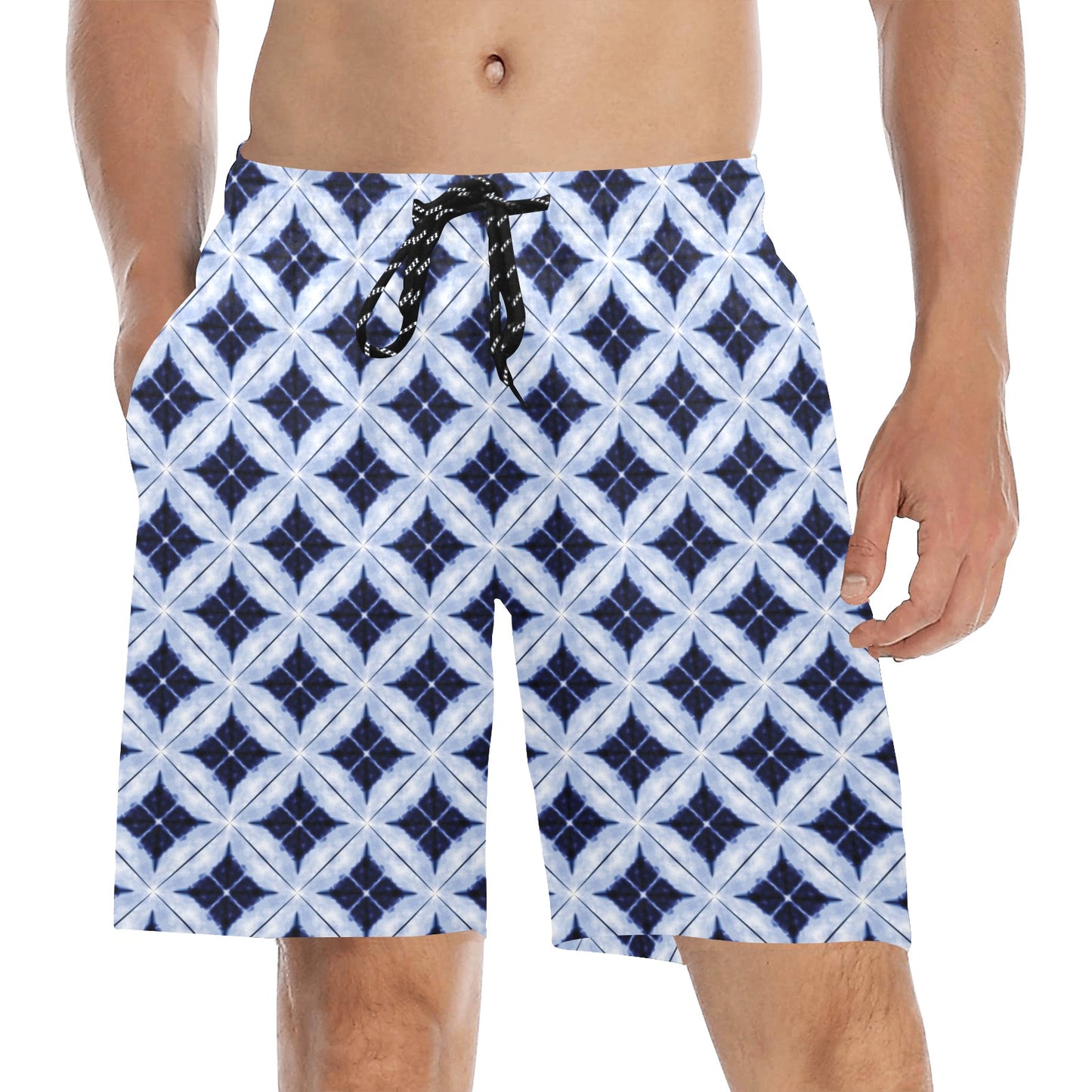 Tie Dye Print Design LKS308 Men's Swim Trunks Beach Shorts