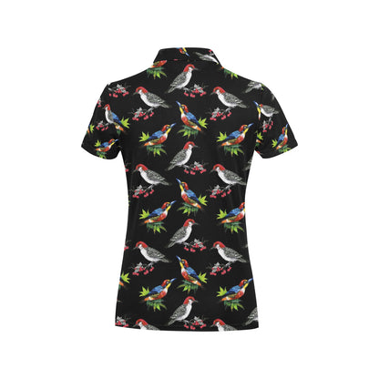 Birds Pattern Print Design 06 Women's Polo Shirt