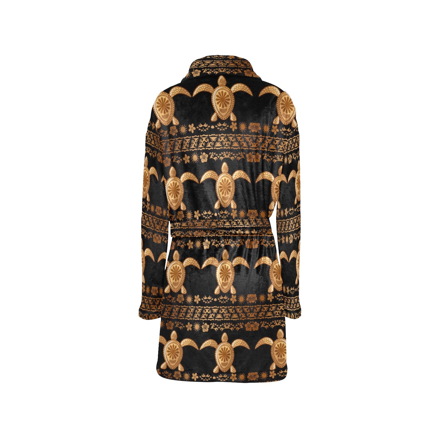 Tribal Sea turtle Polynesian Hawaiian Women's Fleece Robe