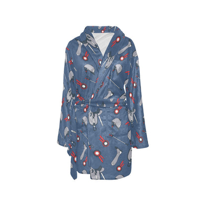 Equestrian Equipment Background Women's Fleece Robe