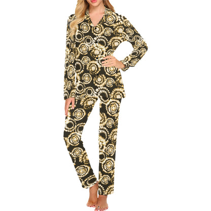Tie Dye Print Design LKS307 Women's Long Pajama Set