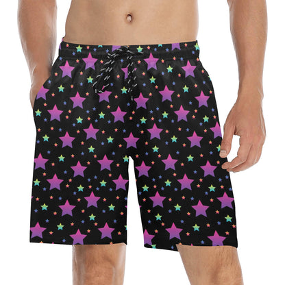 Star Print Design LKS305 Men's Swim Trunks Beach Shorts