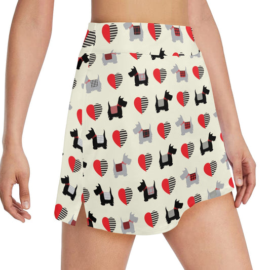 Scottish Terriers Print Design LKS3010 17" Golf & Pickleball Skort with Pockets