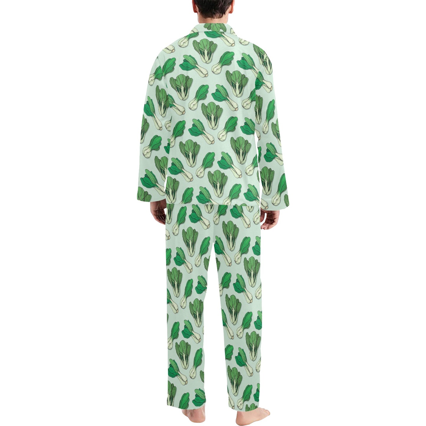 Bok Choy Pattern Print Design 01 Men's Long Pajama Set