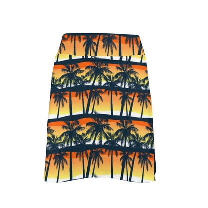 Palm Tree Sunset Design Print 17" Golf & Pickleball Skort with Pockets
