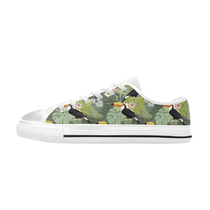 Toucan Print Design LKS304 Women's White Low Top Shoes