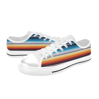 Serape Print Design LKS303 Women's White Low Top Shoes