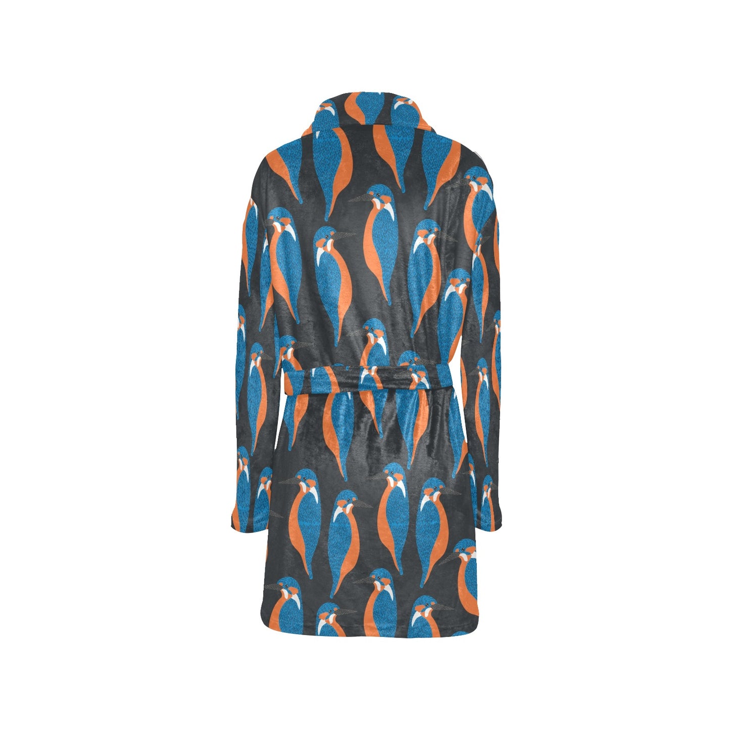 Kingfisher Pattern Print Design 03 Women's Fleece Robe