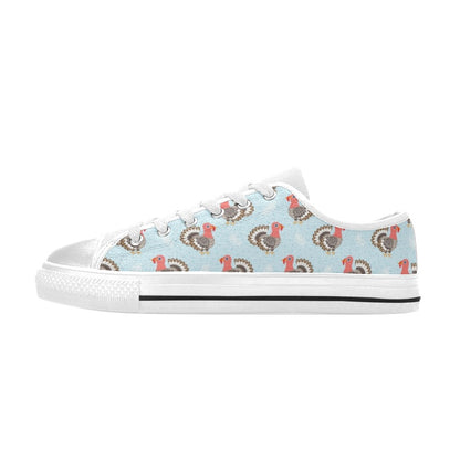 Turkey Print Design LKS403 Women's White Low Top Shoes