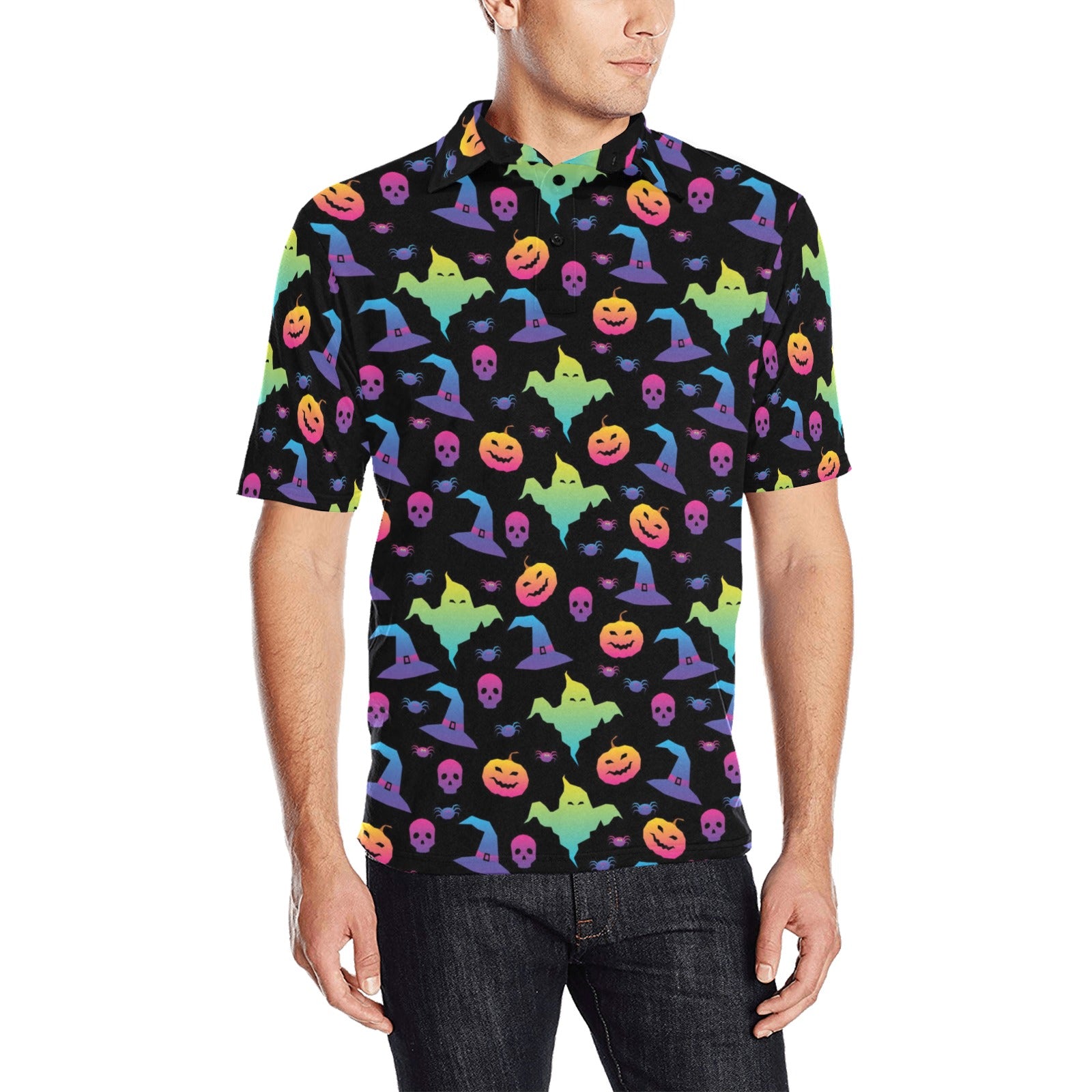 Halloween Print Design LKS404 Men Polo Shirt