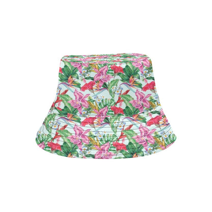 Tropical Flower Print Design LKS304 Unisex Bucket Hat