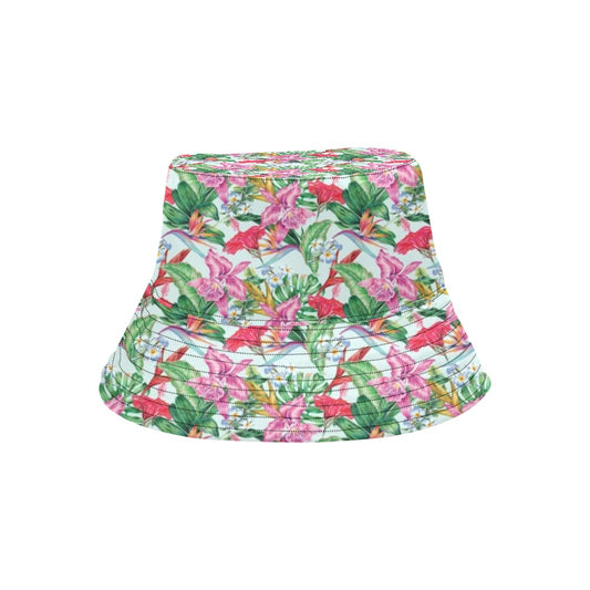 Tropical Flower Print Design LKS304 Unisex Bucket Hat