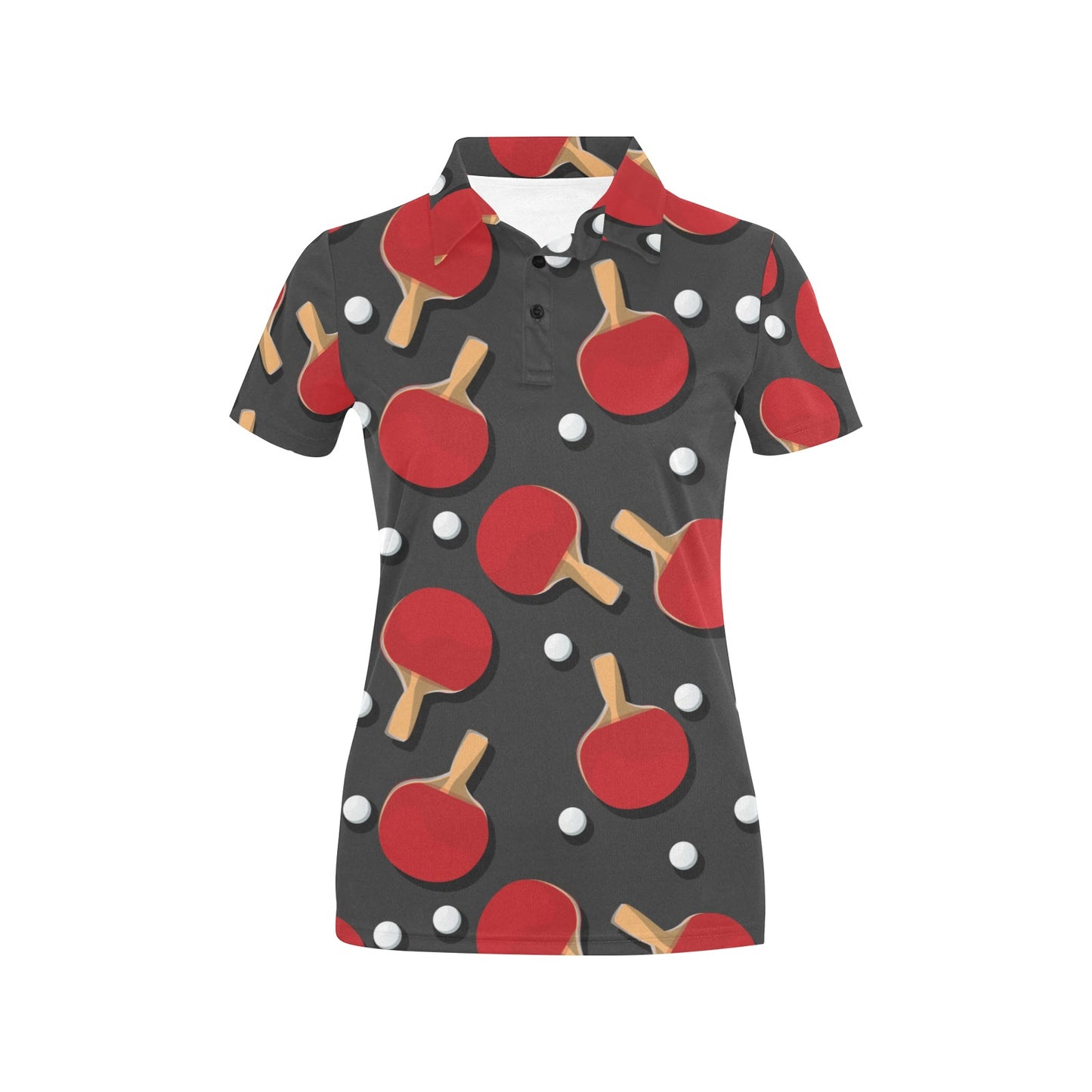 Ping Pong Pattern Print Design A05 Women's Polo Shirt