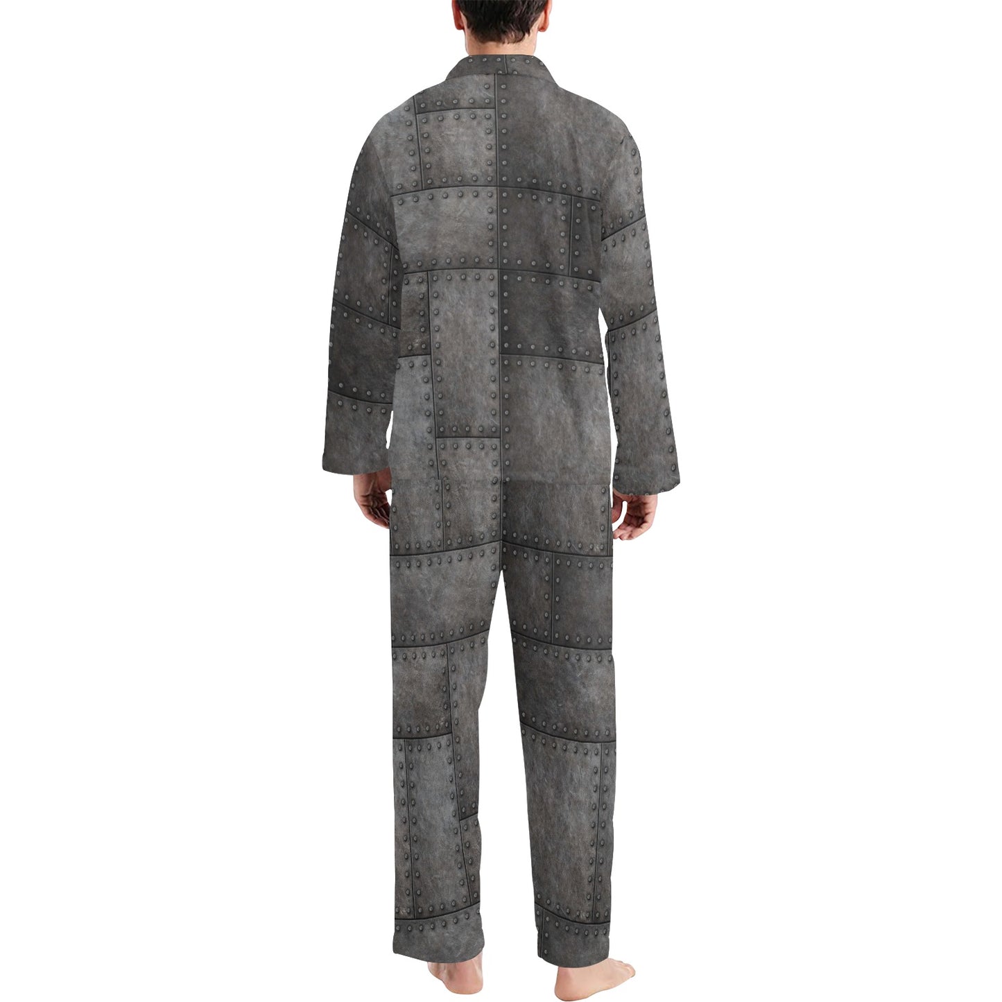 Armor Pattern Print Design 02 Men's Long Pajama Set