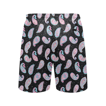 Paisley Pink Design Mandala Print Men's Swim Trunks Beach Shorts