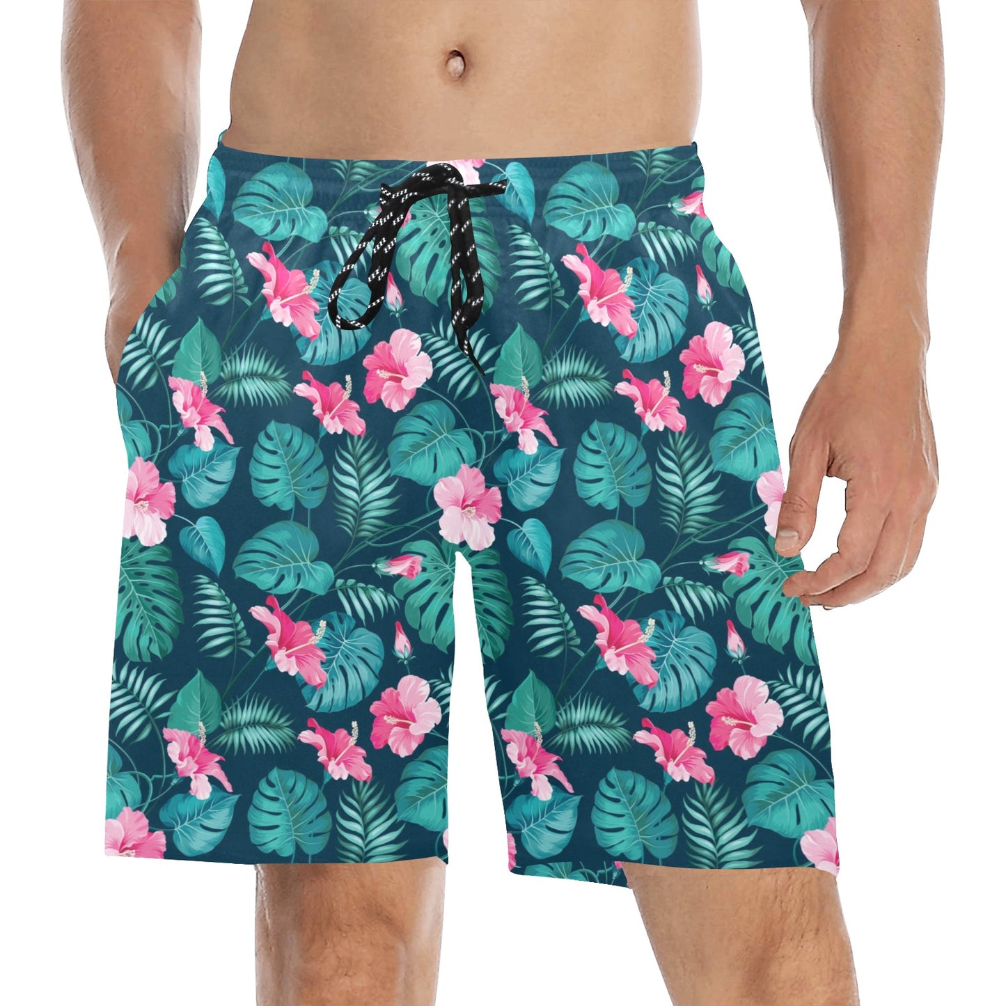 Summer Floral Print Design LKS301 Men's Swim Trunks Beach Shorts