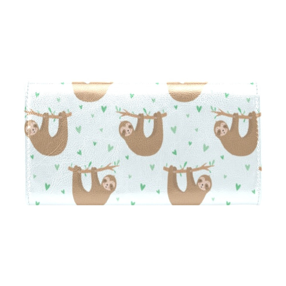 Sloth Print Design LKS308 Women's Trifold Wallet