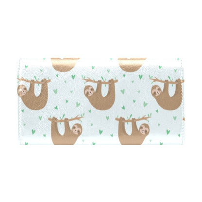 Sloth Print Design LKS308 Women's Trifold Wallet
