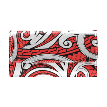 Maori Polynesian Themed Design Print Women's Trifold Wallet
