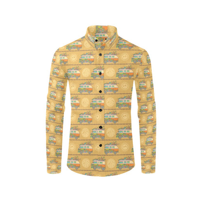 Hippie Van Print Design LKS304 Men's Long Sleeve Dress Shirt