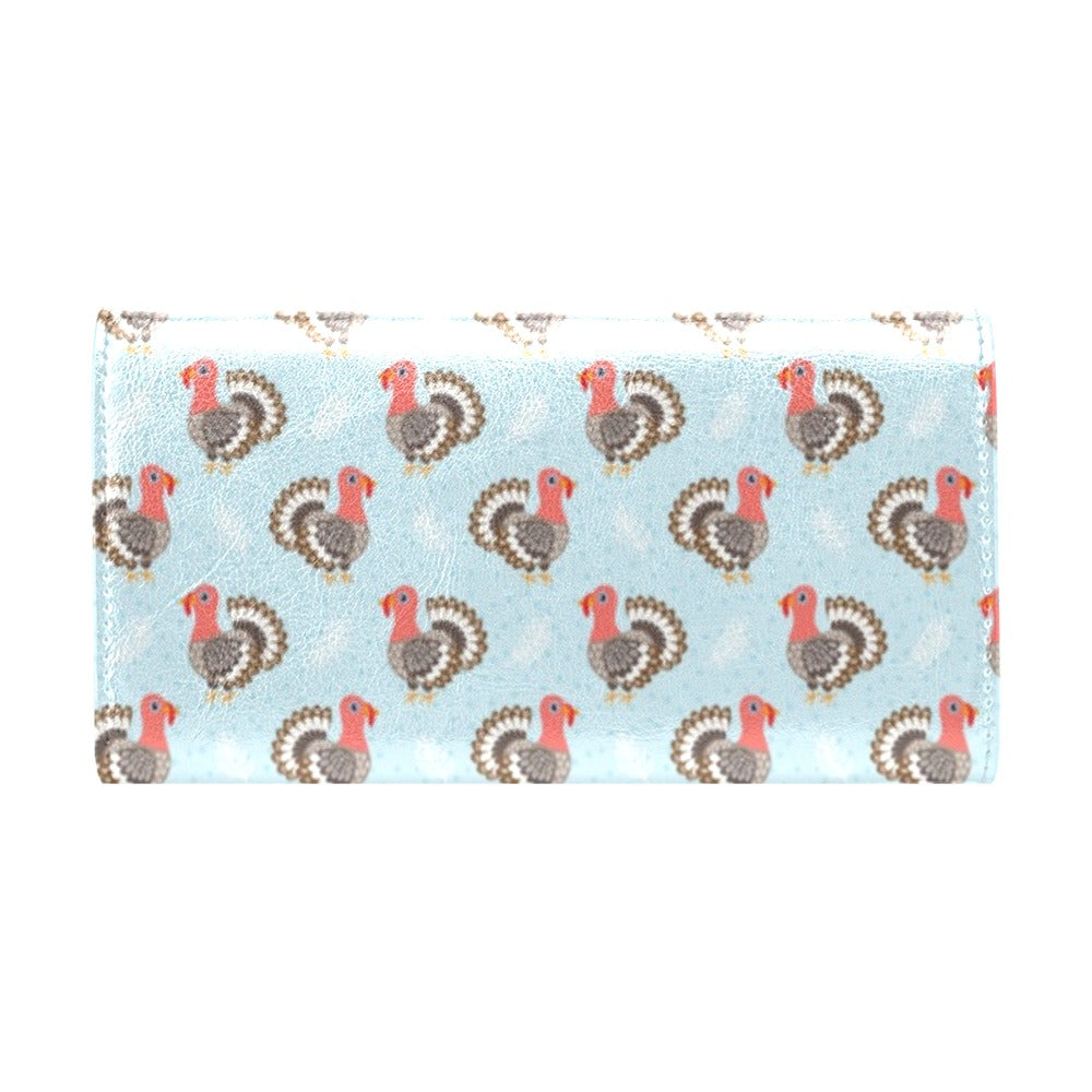 Turkey Print Design LKS403 Women's Trifold Wallet