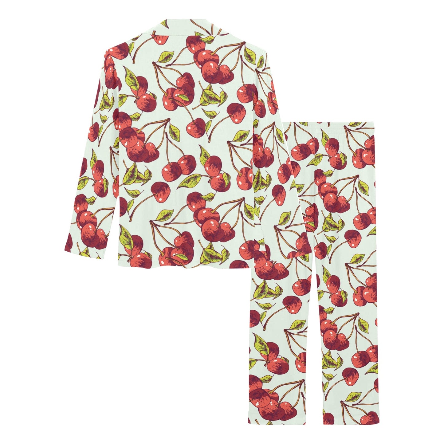 Cherry Hand Draw Women's Long Pajama Set
