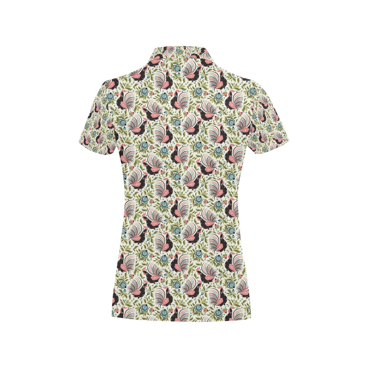 Rooster Print Design Women's Polo Shirt
