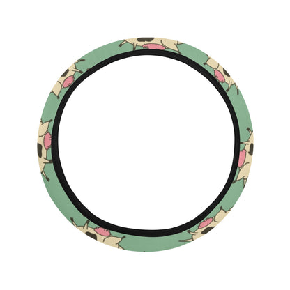 Cattle Print Design LKS402 Steering Wheel Cover with Elastic Edge