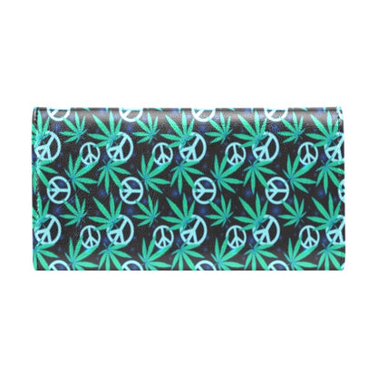 Peace Sign Themed Design Print Women's Trifold Wallet