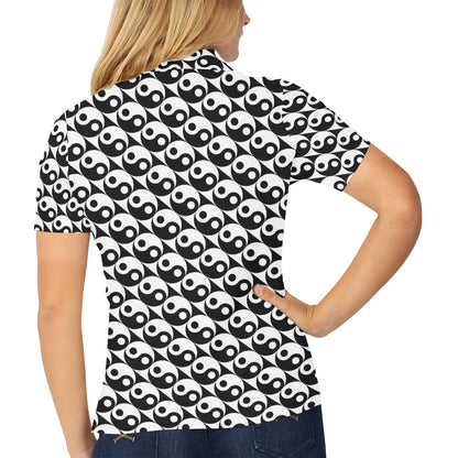 Yin Yang Print Design LKS304 Women's Polo Shirt