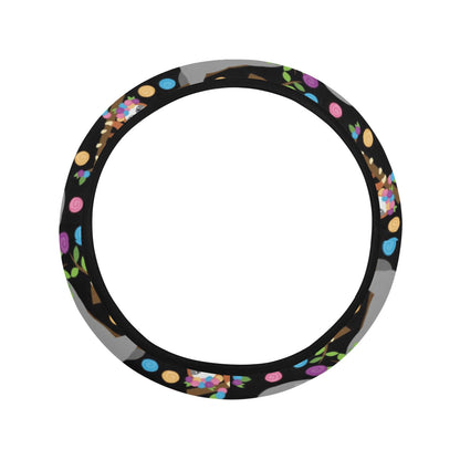 Sloth Print Design LKS306 Steering Wheel Cover with Elastic Edge
