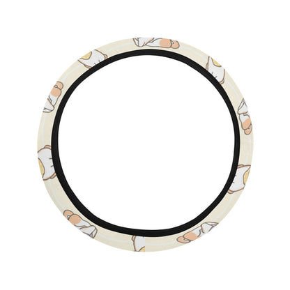 Shiba Inu Print Design LKS306 Steering Wheel Cover with Elastic Edge