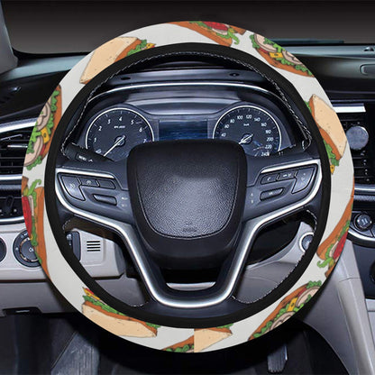 Sandwich Print Design LKS302 Steering Wheel Cover with Elastic Edge