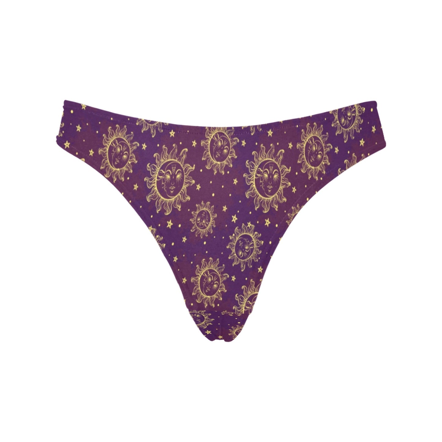 Sun Moon Star Design Themed Print Women's Thongs