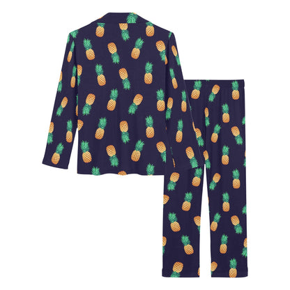 Pineapple Pattern Women's Long Pajama Set