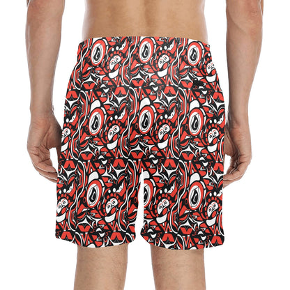 Native North American Themed Print Men's Swim Trunks Beach Shorts