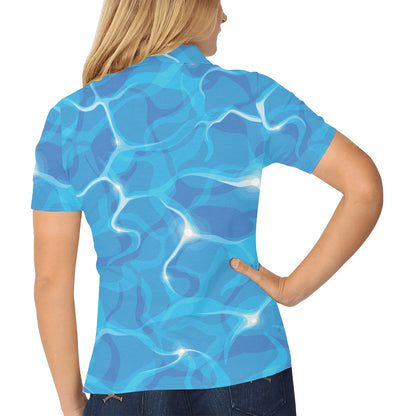 Ocean Reflex Pattern Print Design A02 Women's Polo Shirt