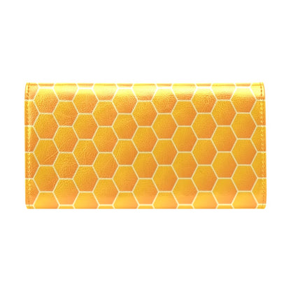Honey Bee Honeycomb Print Design LKS3011 Women's Trifold Wallet